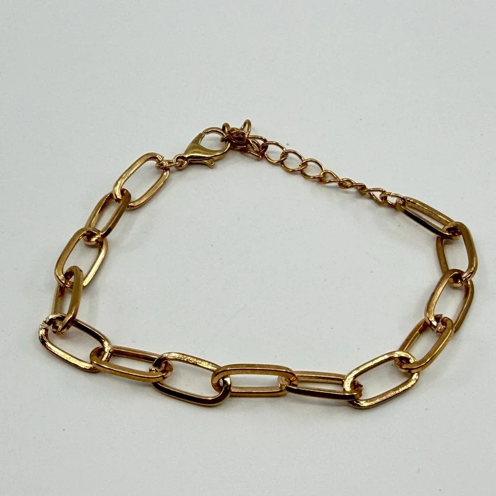Gold Tone Chunky Link Bracelet Layering Boho Chic Minimalist Y2K Accessory Gift